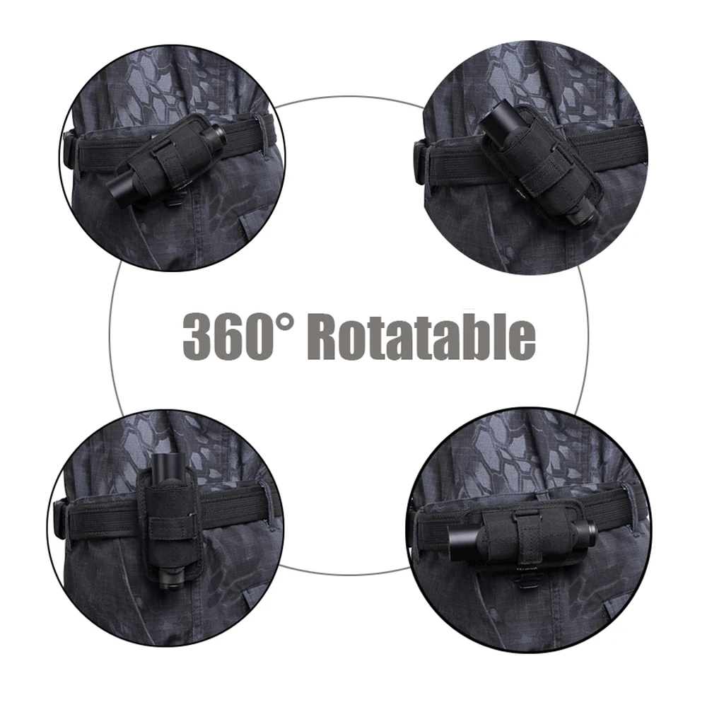 360 ° Вращение тактический фонарик кобура на открытом воздухе Пояс утилитарный