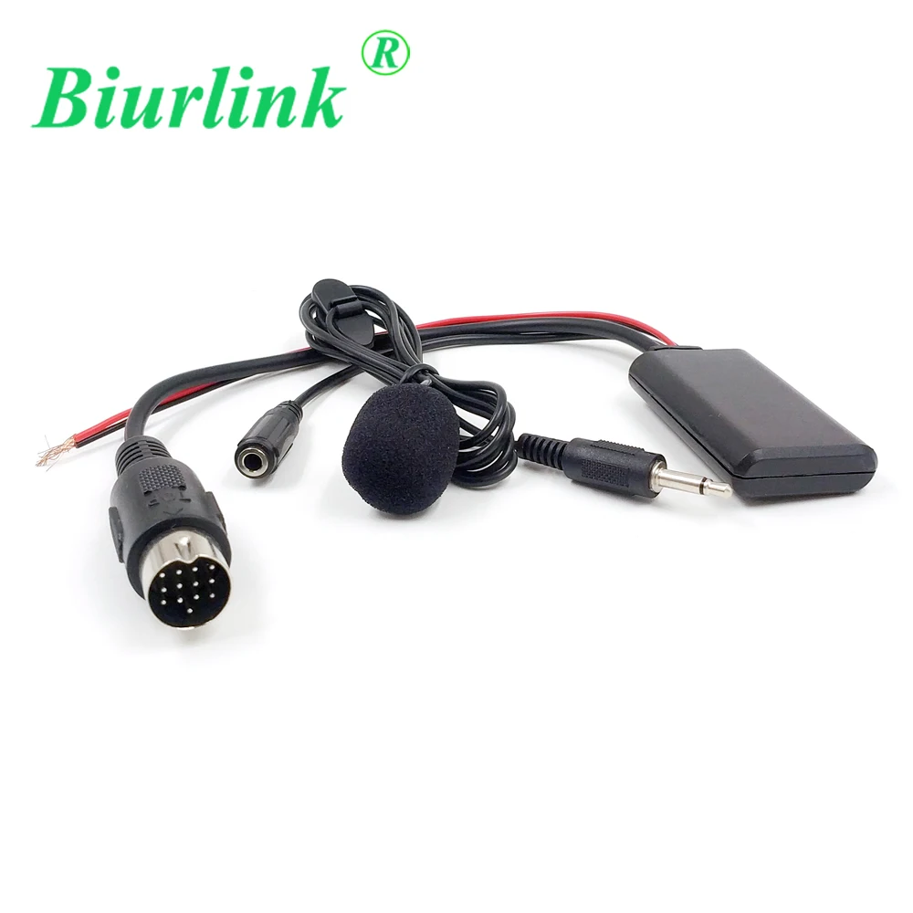 Biurlink For Kenwood 13Pin AUX Input Port 150CM Bluetooth 5.0 Microphone Mobile Phone Music Playing Audio Cable Adater