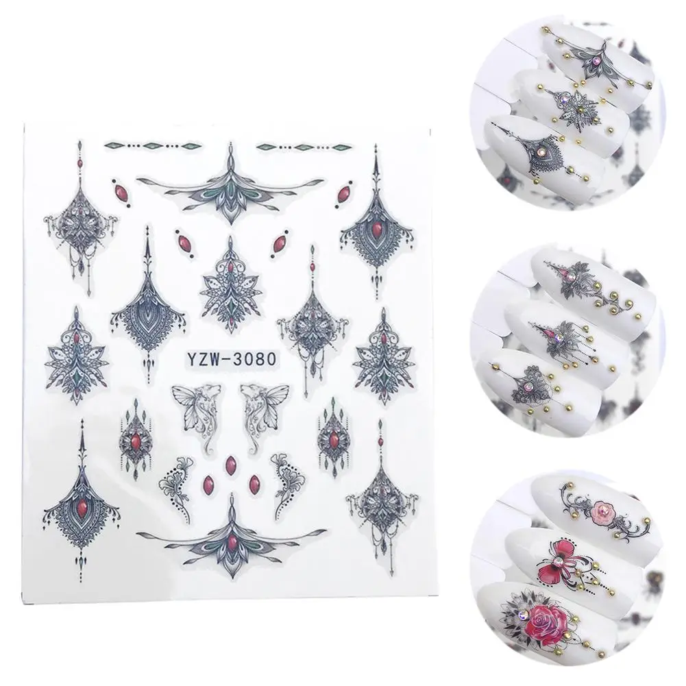 Модное ожерелье с животными наклейки для ногтей переводные Клейкие маникюрные