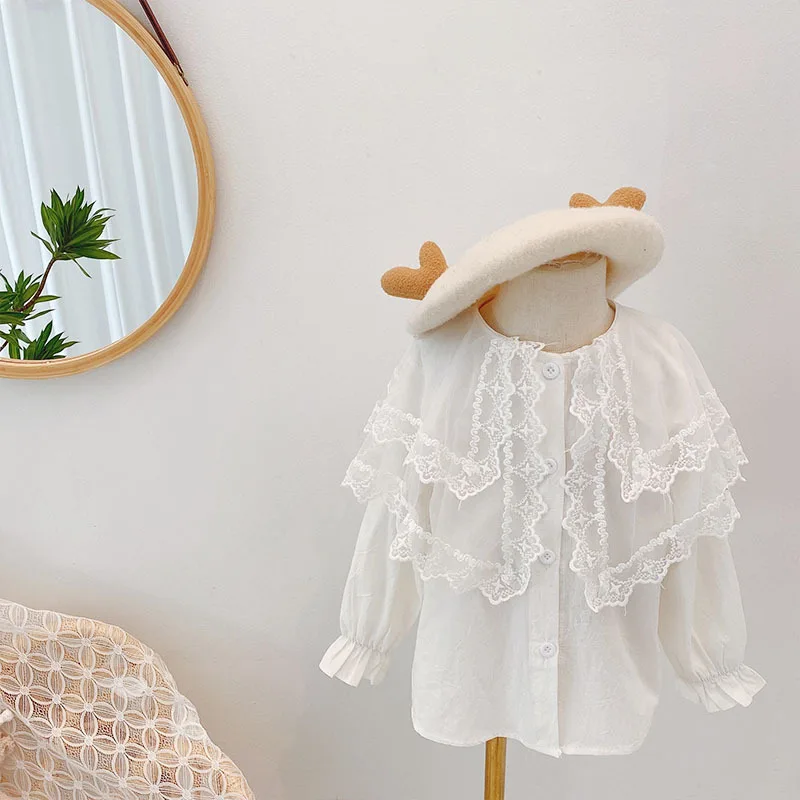 Новинка сезон осень весна рубашки для маленьких девочек повседневные хлопковые