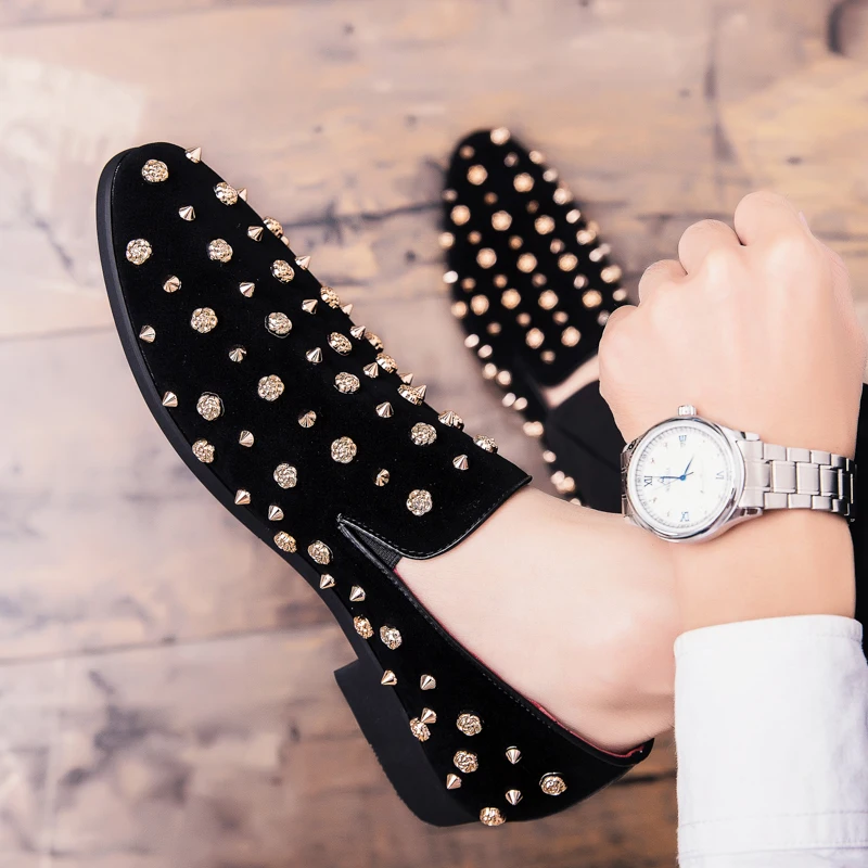 

2021 Fashion Brand Men's Shoes Handmade Leather Comfortable PU Loafers Banquet Rubber Shoes Party Flats Casual New Autumn Spring