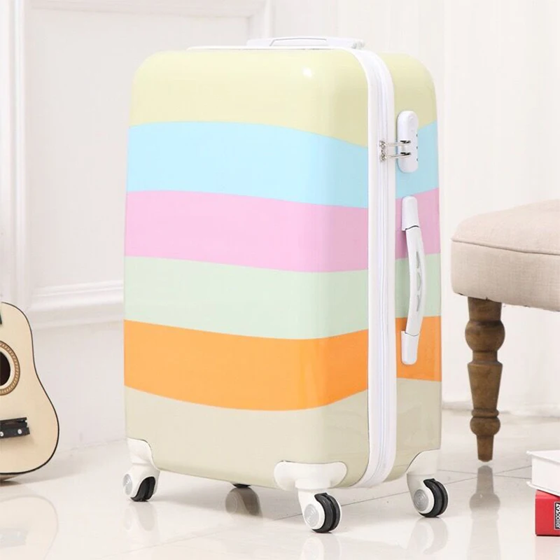 Cartoon PC rolling luggage spinner carry on travel suitcase 20/22/24/26 inch fashion trolley case boarding men women valise