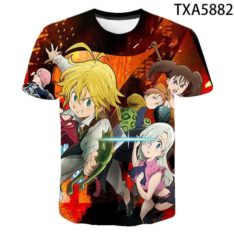 

2021Hot Sale AnimeThe Seven Deadly Sins 3d Printed T Shirt Fashion Harajuku Style Short Sleeve T-shirts Unisex Plus Size Top