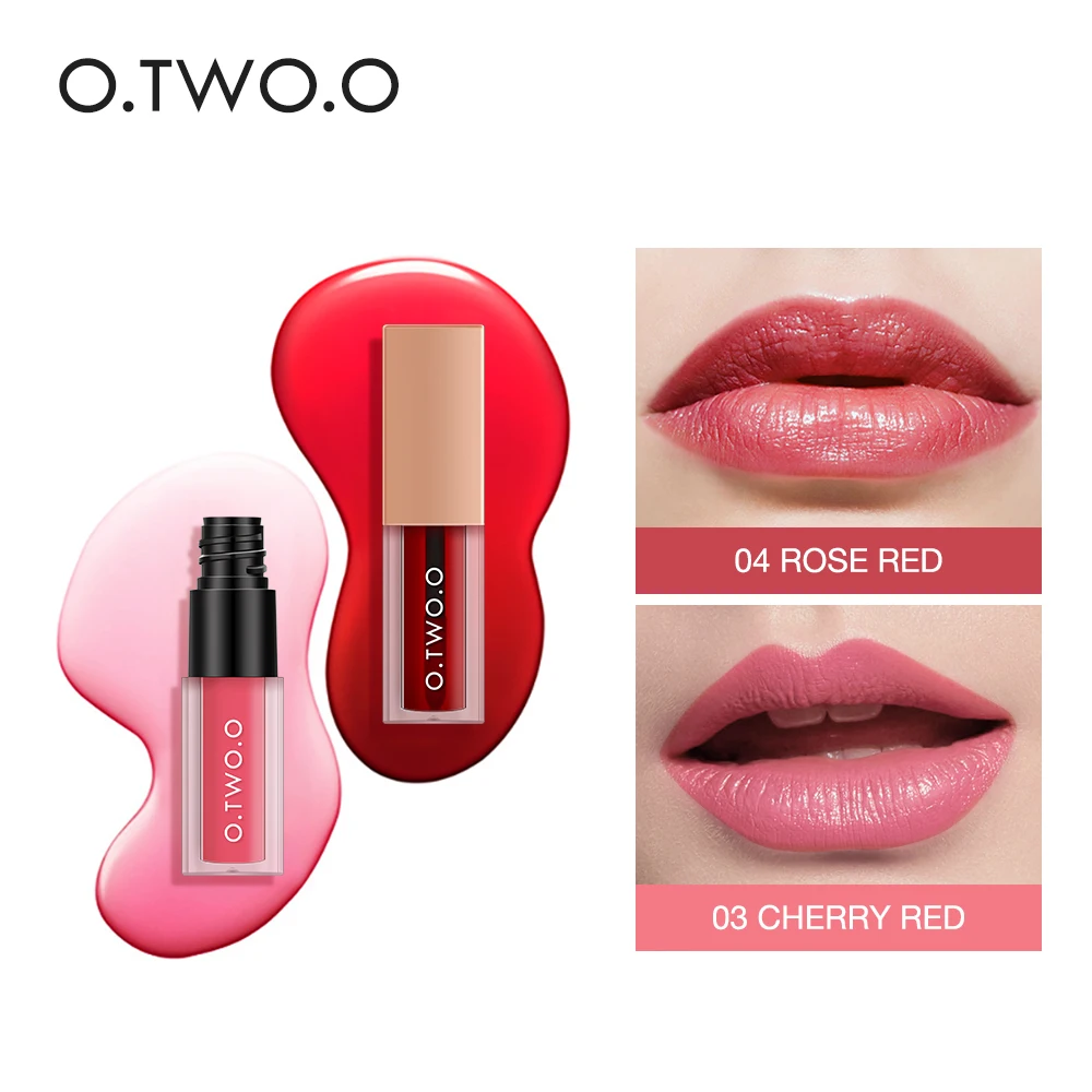O.TWO.O 2 In 1 Lip Gloss &amp Liquid Blusher Double Effect Long Lasting Waterproof Soft Silky Smooth Lipstick Official Products |
