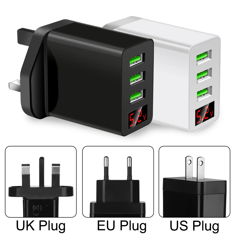1 шт. портативный USB-концентратор с 3 портами и светодиодным дисплеем | Электроника