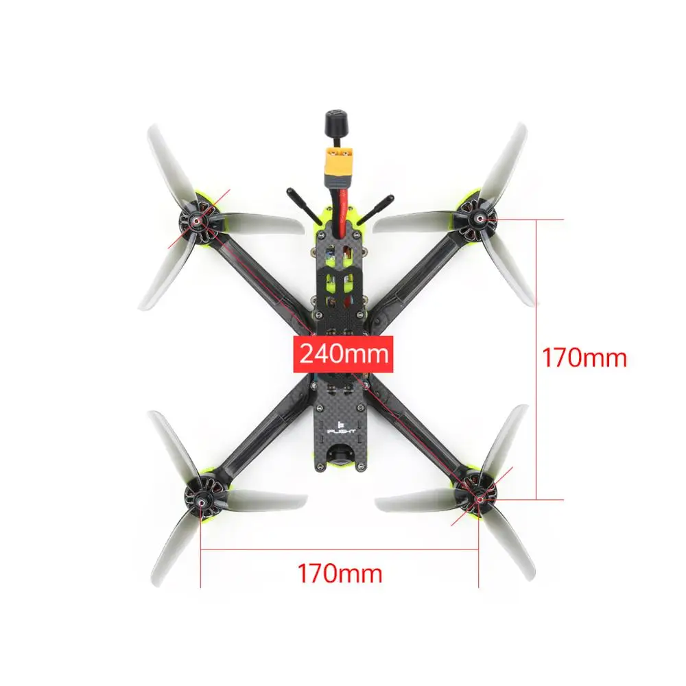 Дрон iFlight Nazgul5 V2 240 мм 5 дюймов 4S 6S FPV BNF с SucceX-E F7 45A stack / XING-E Pro 2207 Motor /RaceCam R1 Mini 2 1 Cam |