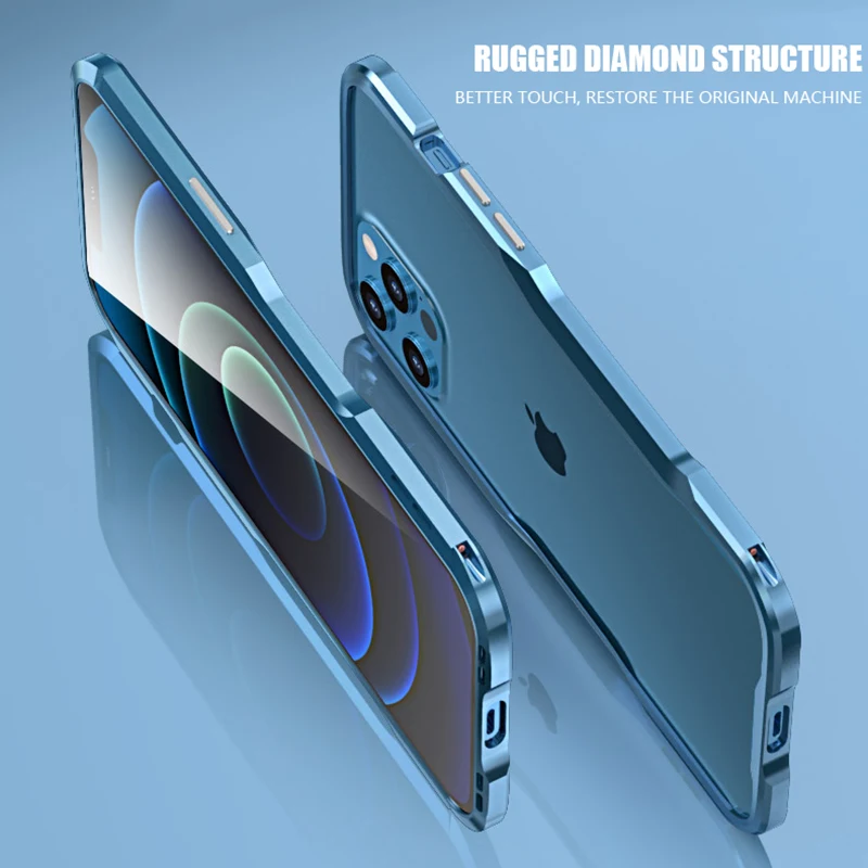 Роскошный металлический бампер для IPhone 11 12 Pro Max XS X xxr 7 8 Plus чехол с алюминиевой