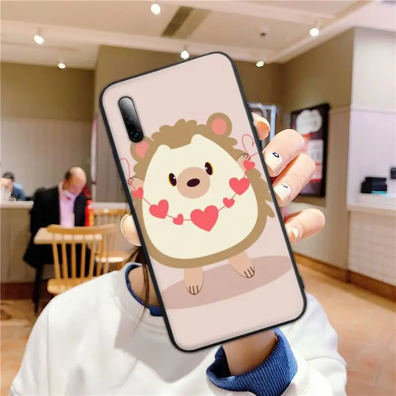 

Kawaii Hedgehog Heart Phone Case for Samsung A02 A52 A20S A12 A20E A30S A32 A40 A50S A51 A70 A72 A80 Fundas