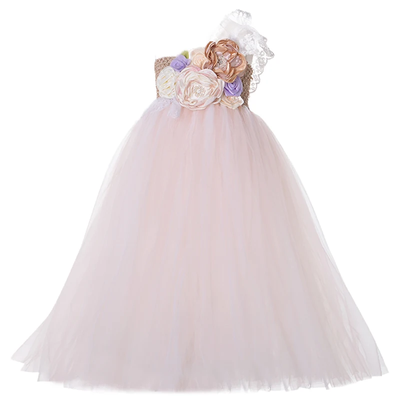 Платье-пачка сиреневого цвета на одно плечо кружевное платье с цветами для