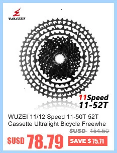 WUZEI MTB 11 скоростей 11-50T 11-52T кассета 365g Сверхлегкий велосипед свободного хода 11t Запчасти для велосипеда горный для Shimano M9000 M8000