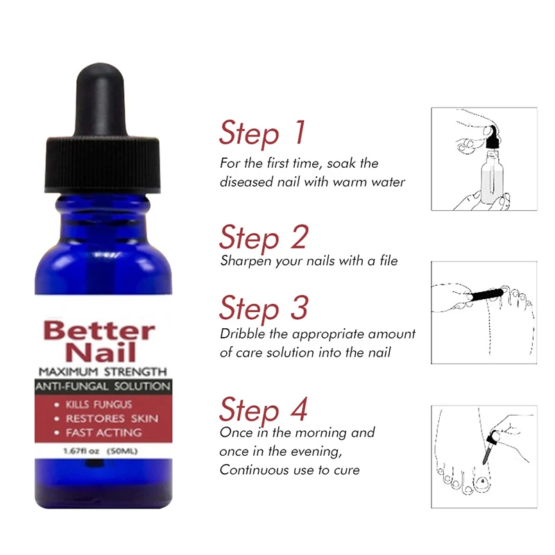 50ml Nail Repair Liquid Anti Fungus Toe Serum Remove Onychomycosis Essence Treatment Hand Foot Care ZGO | Красота и здоровье