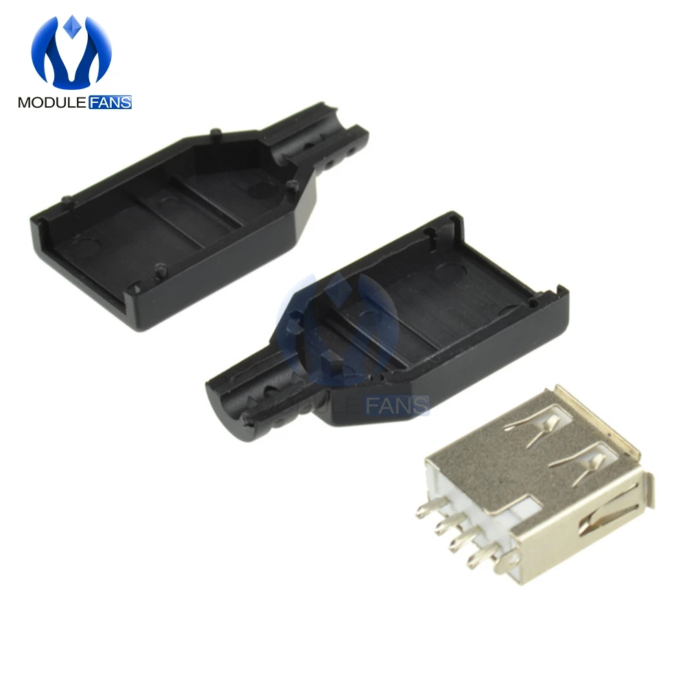 10 шт. 4 контактный разъем USB 2 0 типа A гнездо адаптера контактное пластиковая
