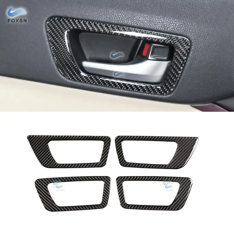 

For Toyota Highlander 2015 2016 2017 2018 Car Carbon Fiber Interior Door Handle Bowl Frame Cover Protective Trim