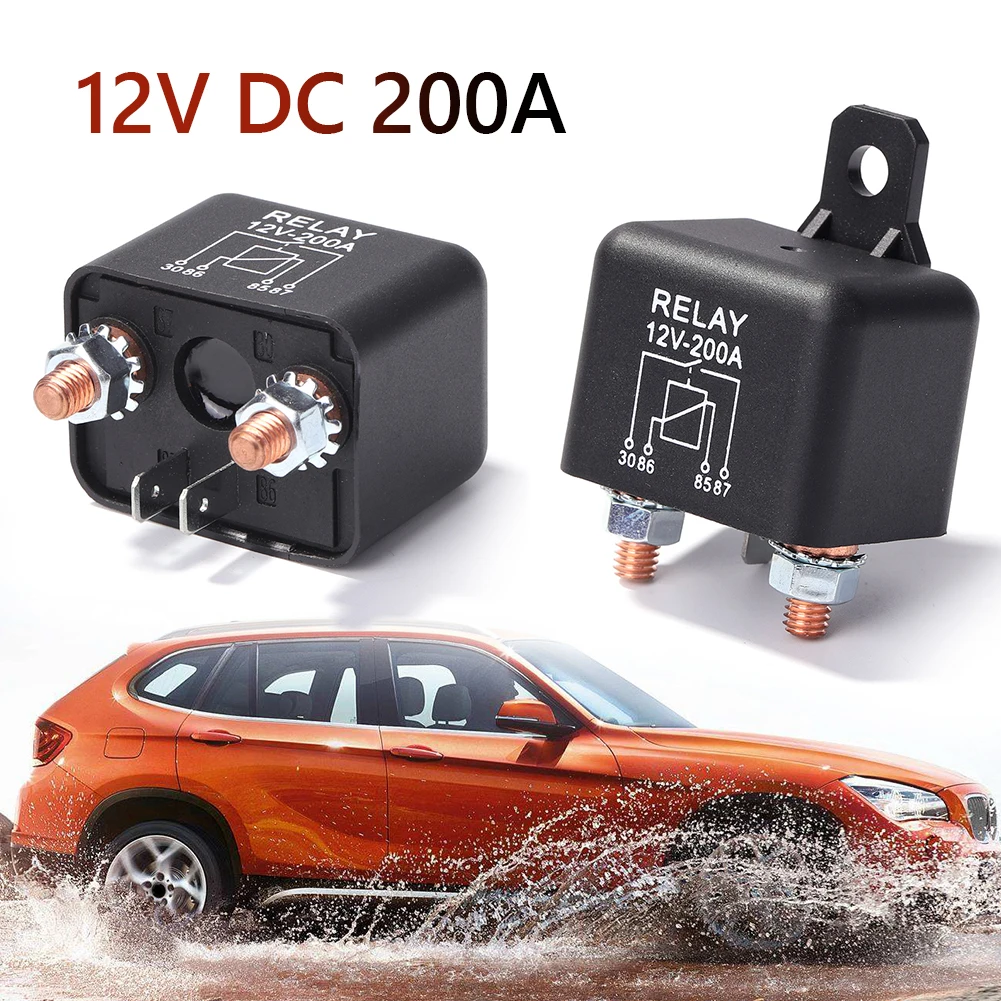 

Car Interior Relay 12V 200 Amp Heavy Duty Split Charge/Winch Relay for Car Van Boat 4 Pin Automobile Accessories