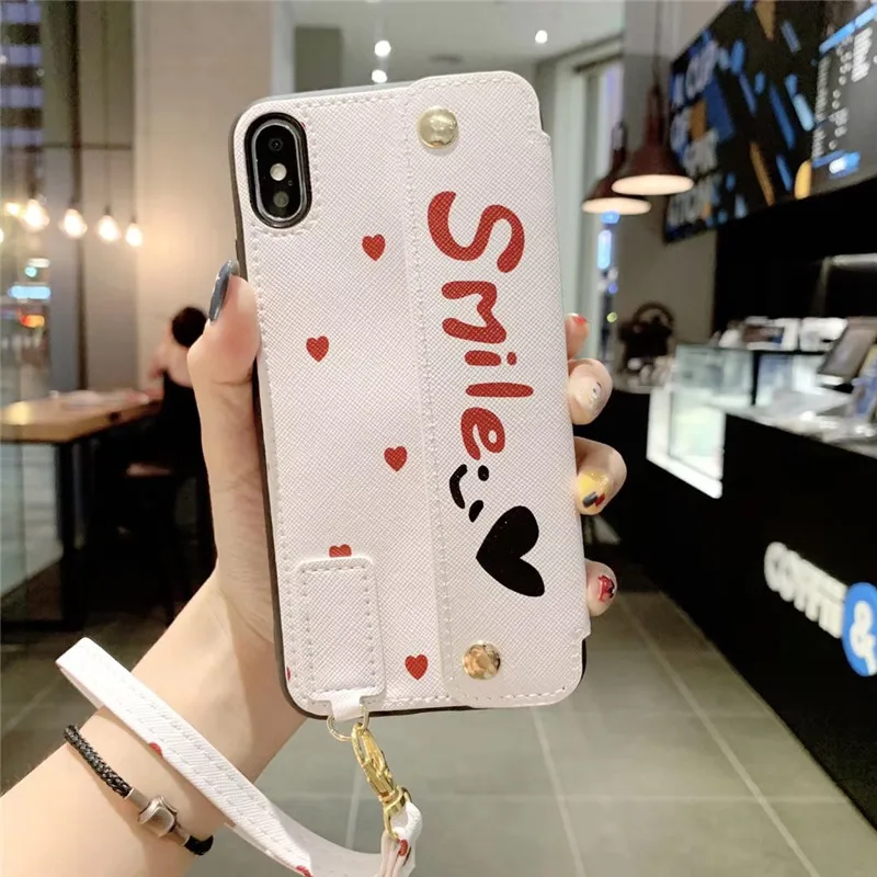 Роскошный чехол-бумажник Smile с милым узором в виде сердечек подставкой чехлы для