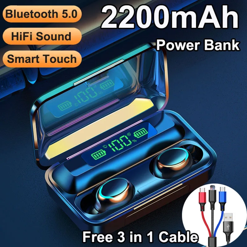 Беспроводные наушники с Bluetooth 5 0 спортивные мини Hi Fi сенсорным управлением HD