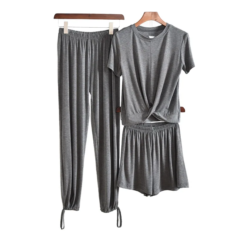 Спортивный костюм женский брючный верхняя одежда тонкая футболка из модала с