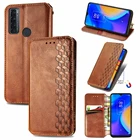 Кожаный чехол-кошелек с текстурой для TCL 20 SE 2021, Ретро Чехол-книжка с роскошным слотом для карт, чехол для TCL 20 SE, чехол для TCL 20 S E Etui