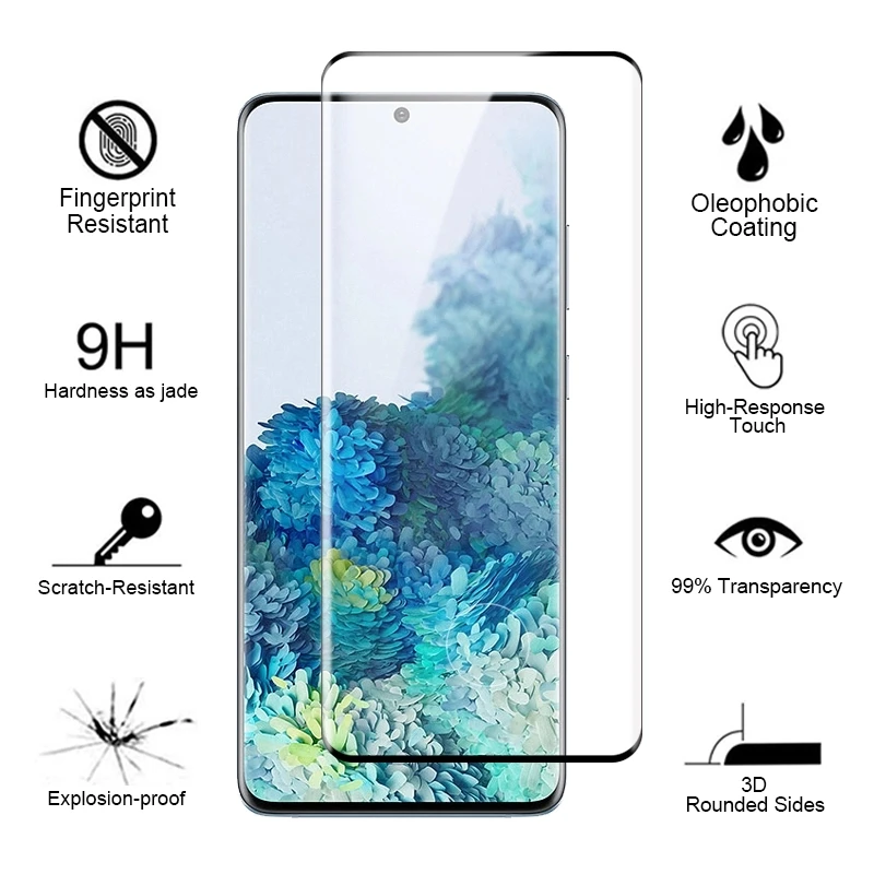 Protector de pantalla para Samsung Galaxy S21 FE, pel&iacute;cula de lente de vidrio templado para Samsung Galaxy S21 S20 FE, 2 uds.-2
