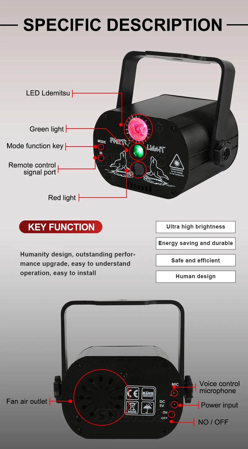 Светодиодный лазерный стробоскоп 4в1 DMX512 сценический эффект света хорошо подходит для DJ диско день рождения вечеринки свадьбы/Рождество украшения клубов и бара