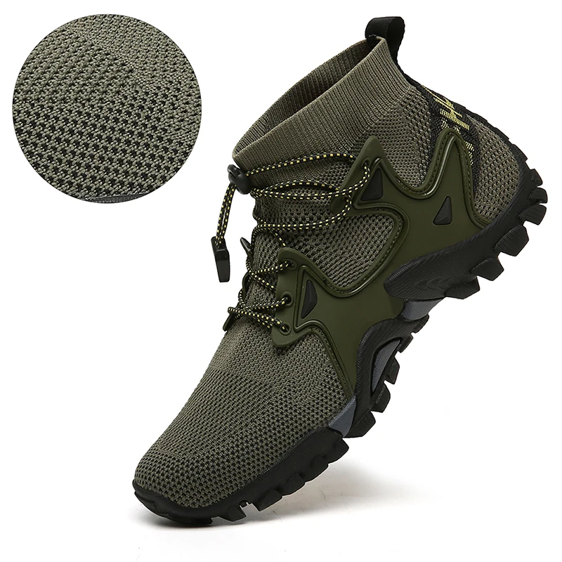 2021 New High-top Men Shoes Casual Shoes Hiking Shoes Men Sport Shoes Trekking Shoes Outdoor Non-slip Climbing Sneaker