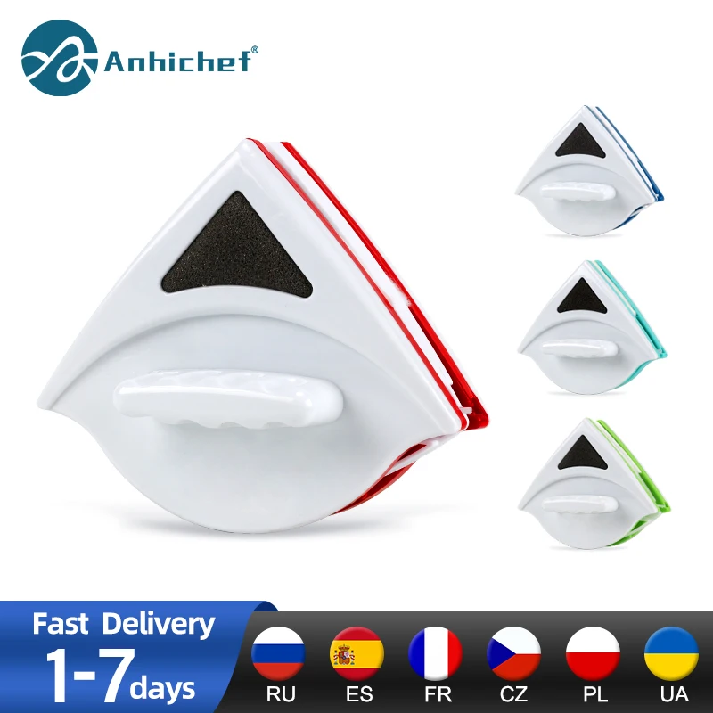 Cepillo de vidrio magn&eacute;tico de doble cara para limpieza de ventanas, herramienta de limpieza del hogar, cepillo limpiador de ventanas magn&eacute;tico-0