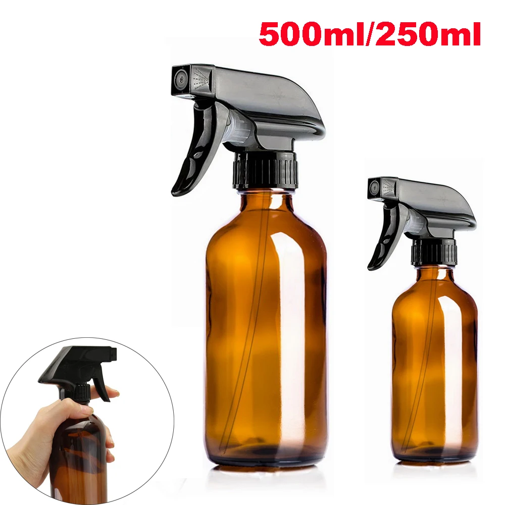 

500/250ml Large Container Amber Mist Stream Cosmetic Cleaning Product Spray Bottle Glass Bottle Refillable Bottles Refillable Bo