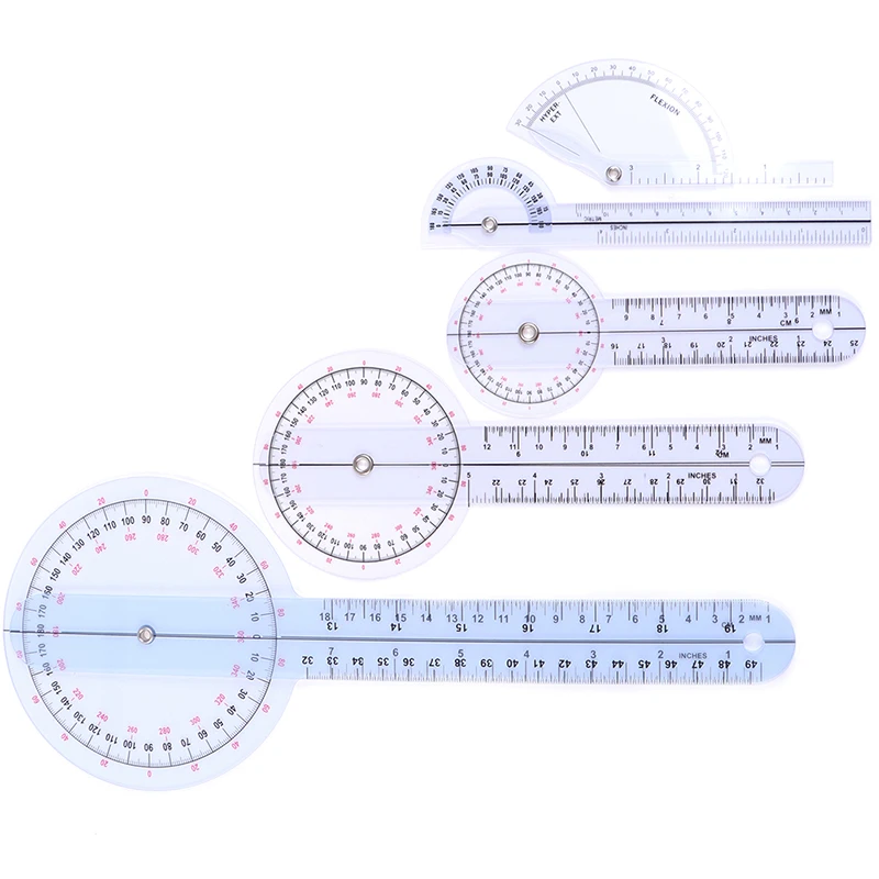 

1Pcs 12/8/6 Inch Ruler Medical Spinal Ruler Finger Goniometer Angle Protractor