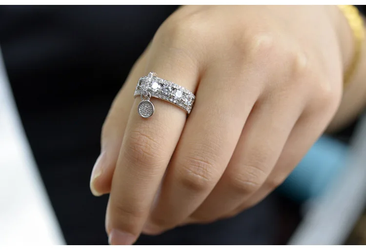 Женское кольцо из стерлингового серебра 925 пробы с цирконием обручальные кольца