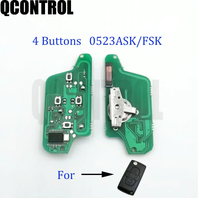 QCONTROL монтажная плата дистанционного ключа для Peugeot 207 307 308 407 807 Expert Partner CC SW (CE0523
