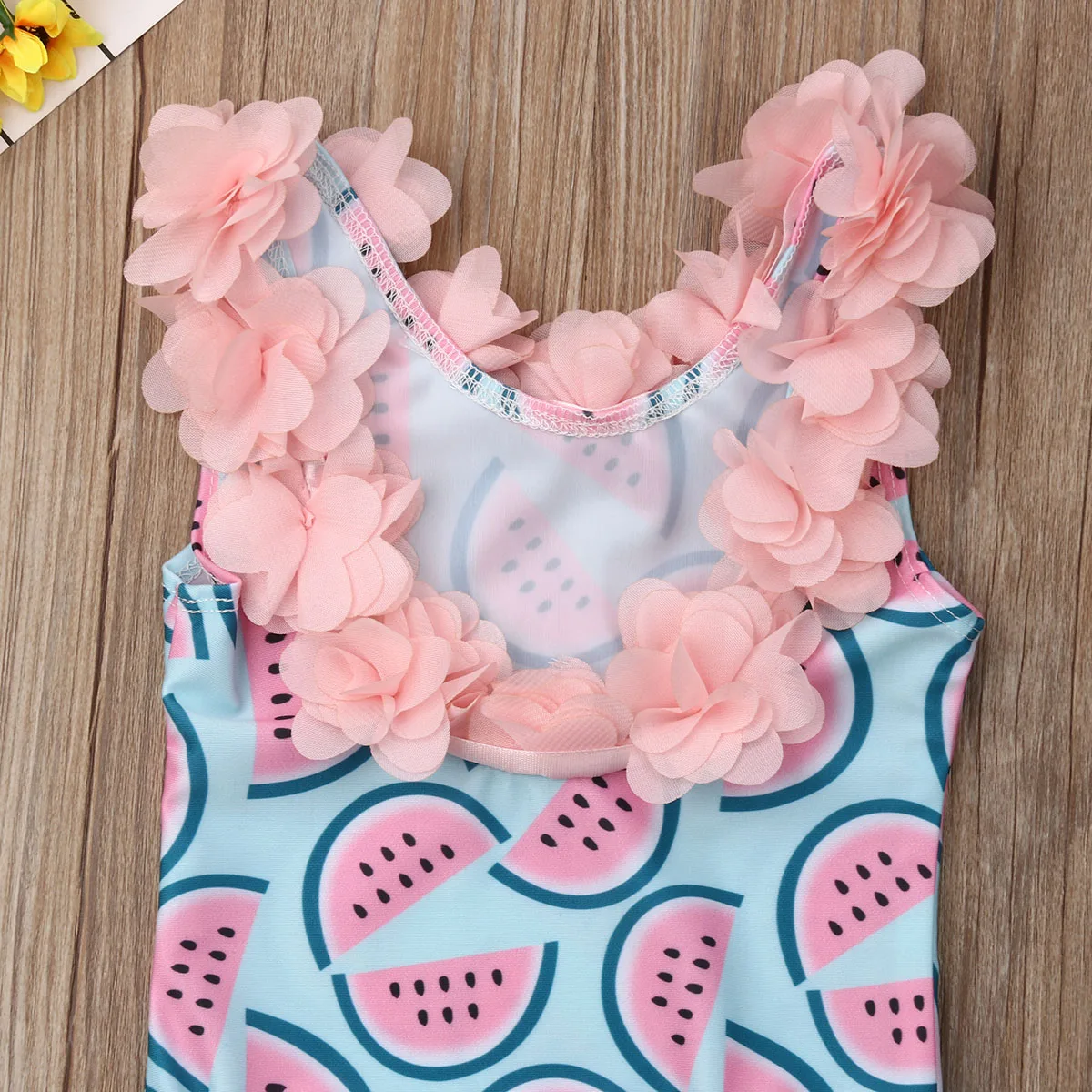 

Baby Girl Swimwear Family Matching One-Piece Suits Toddler Infant Baby Girls Watermelon Swimsuit 3D Flower Swimming Bikini
