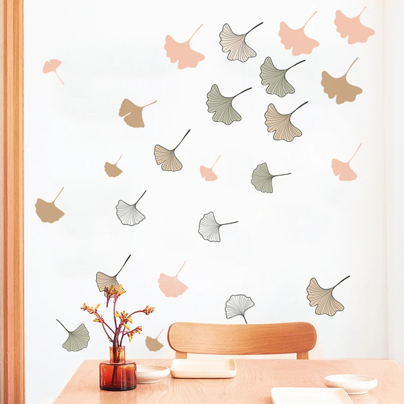 

Ginkgo Leaf Wall Stickers for Kids Room Nursery Decoration Living Room Bedroom Home Decor DIY Art Mural Removable wall decor