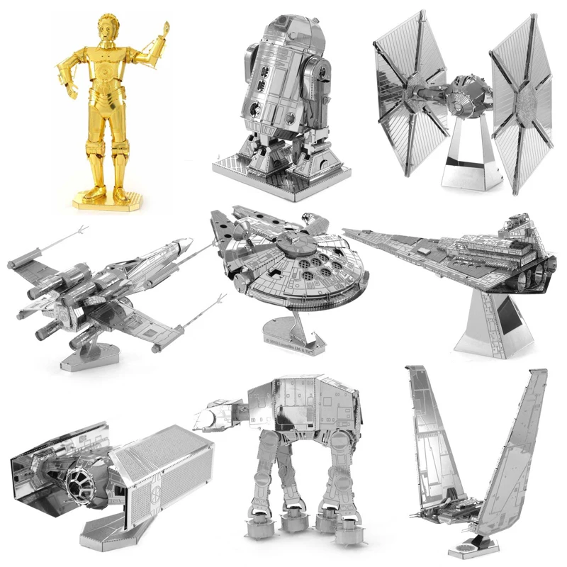 

3D Metal Puzzle Starwars Millennium Falcon R2D2 Imperial Star Destroyer model KITS Assemble Jigsaw Puzzle Gift Toys For Children