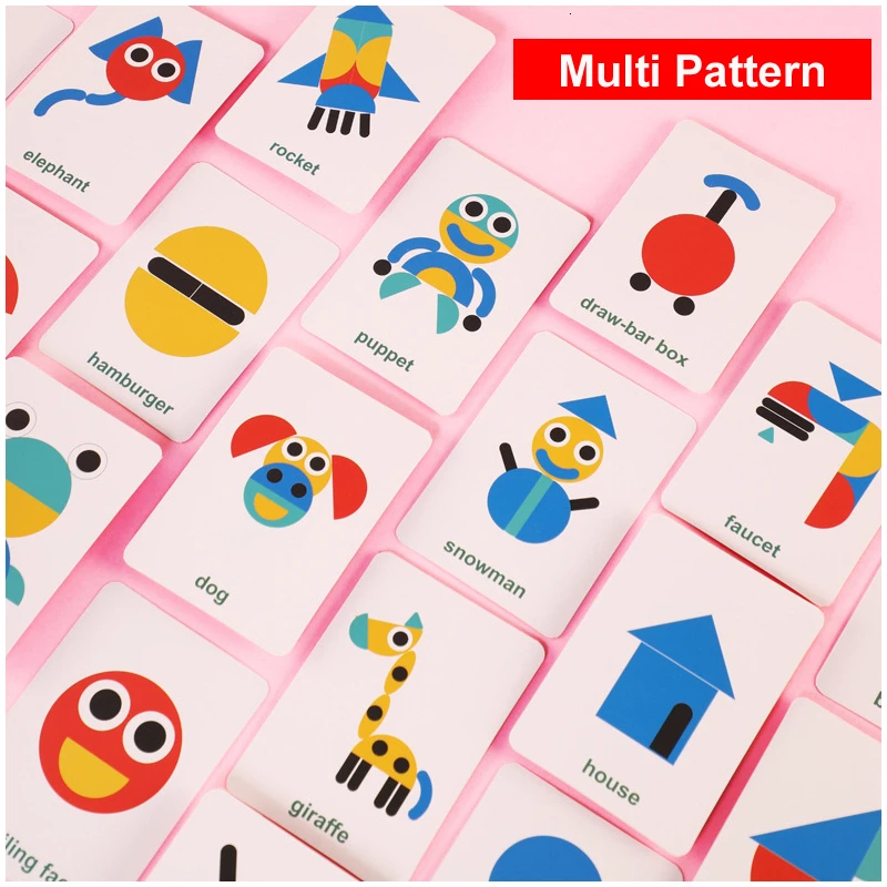 

Creative 3D Puzzle Montessori Kids Wooden Toys Geometry Shape Wooden Jigsaw Pattern Puzzle Educational Toys for Children Gifts