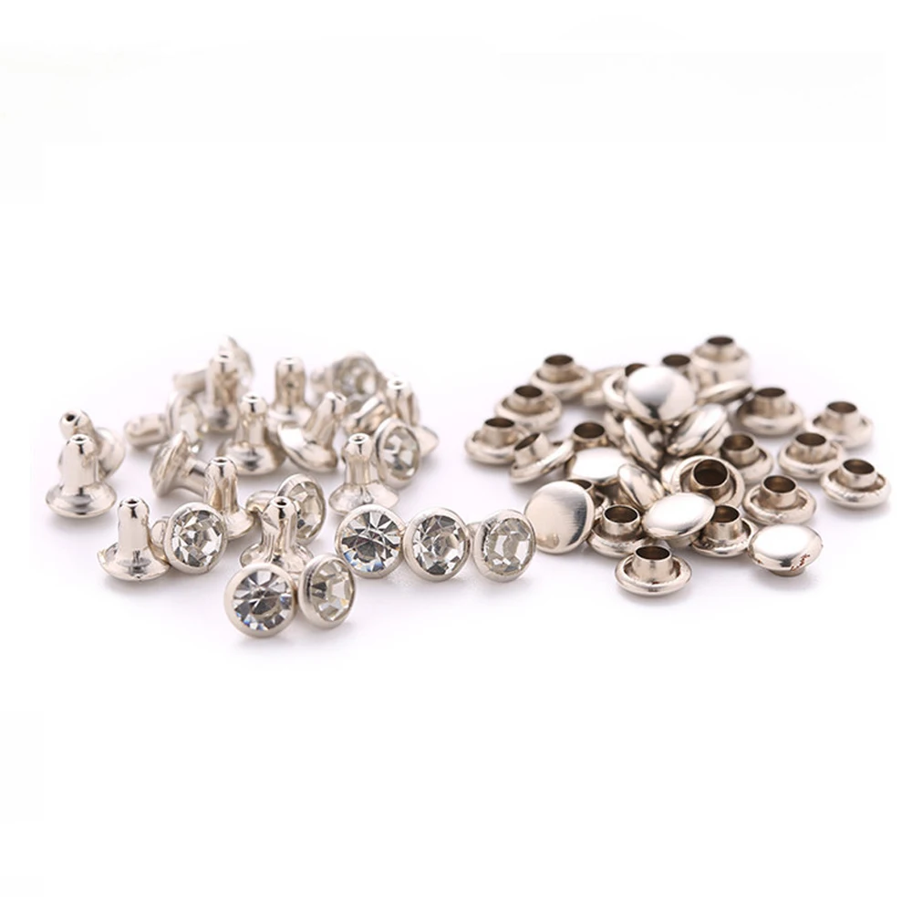 100 шт. алмазные белые шпильки заклепки Rystal сделай сам панк рок кожевенное ремесло