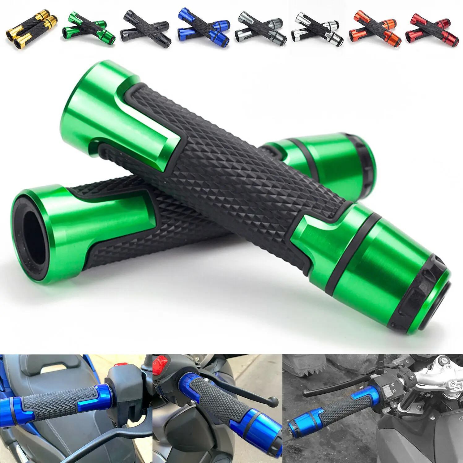 

7/8" Handle Bar Hand Grips Fit For Ninja ZX 6R 7R 9R 10R 12R 14R GTR1400 Z900 RS Z1000 SX
