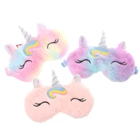 unicorn girl plush eye mask embroidered childrens shading eye mask 3d cartoon eyeshade relax mask for travel home party gifts