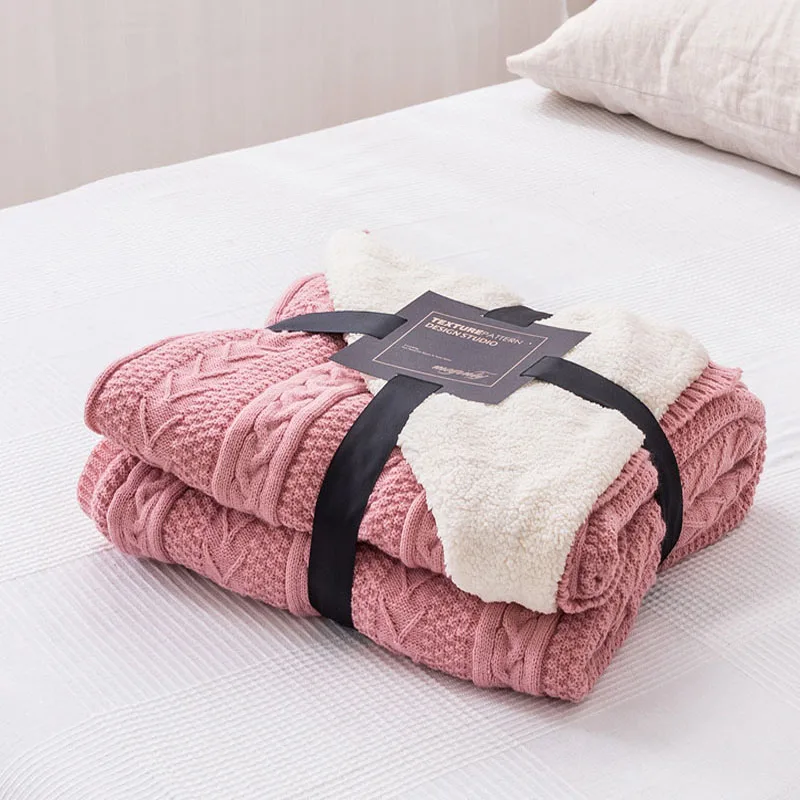 

Winter thick knitted blanket office nap jacquard