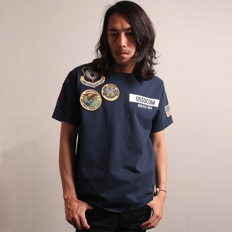Футболка мужская с принтом USSOCOM черная белая футболка в стиле хип-хоп из 100% хлопка