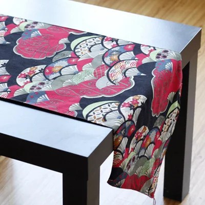 

Cotton and Linen PrintingTable US Japanese Style Table Runner Wholesale Embroider Table Runner for Wedding Hotel Dinner Party