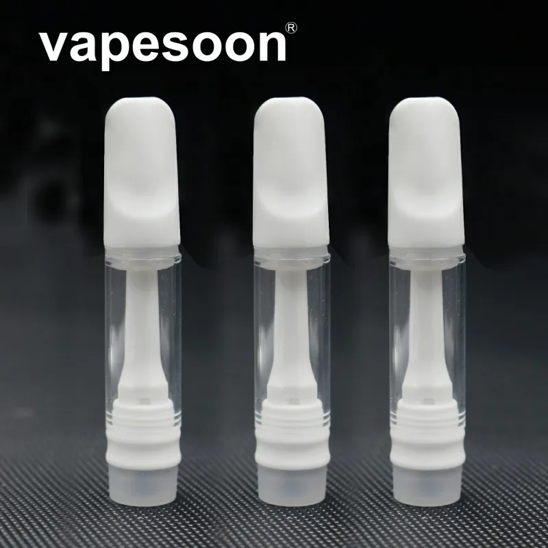 

50pcs Vapesoon CBDCC Cartridge Clear Aomizer 1ml Oil Tank Ceramic Coil For 510 Box mod Vape Vaporizer Pen Box Mod
