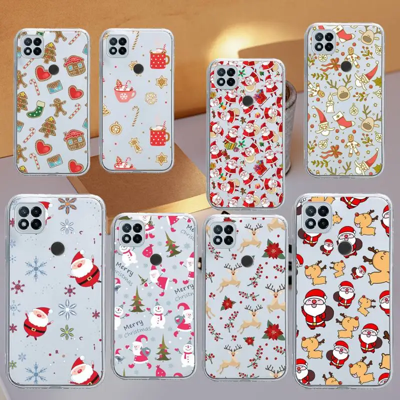 

Merry christmas Gift cartoon Phone Case Transparent for Xiaomi redmi note 8 9 10 11 t lite pro ultra mix 4 k40