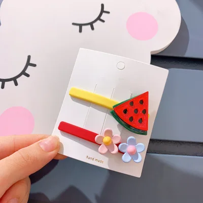 2 шт. модные женские заколки для волос конфетных цветов мини в форме фруктов