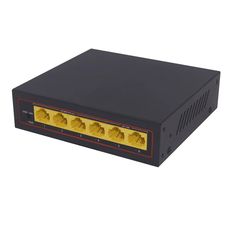 4 канальный коммутатор POE быстрый Ethernet + 1 порт IEEE 802.3af 10/100 Мбит/с для сетевой камеры
