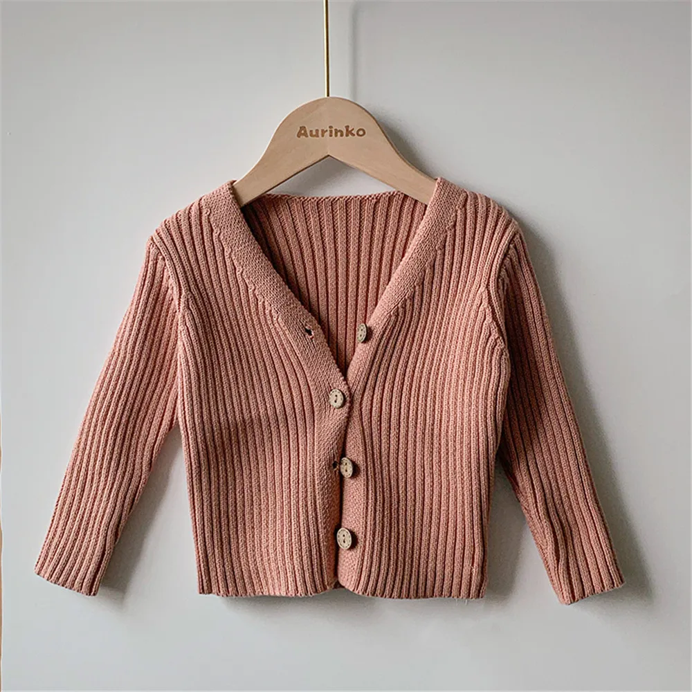 Осенний свитер для маленьких девочек детский трикотаж с длинными рукавами и