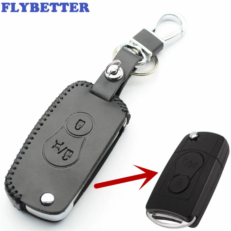 Складной чехол FLYBETTER из натуральной кожи с двумя кнопками для Ssangyong Actyon/SUV/Kyron/Rexton