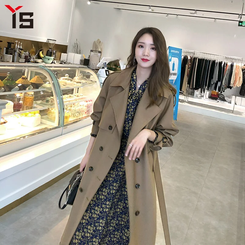 

Spring Autumn Women’s Trench Coat Mid-length Jackets for Women Outerwear Fashion Solid Casual Simple Casual Double Breasted Coat