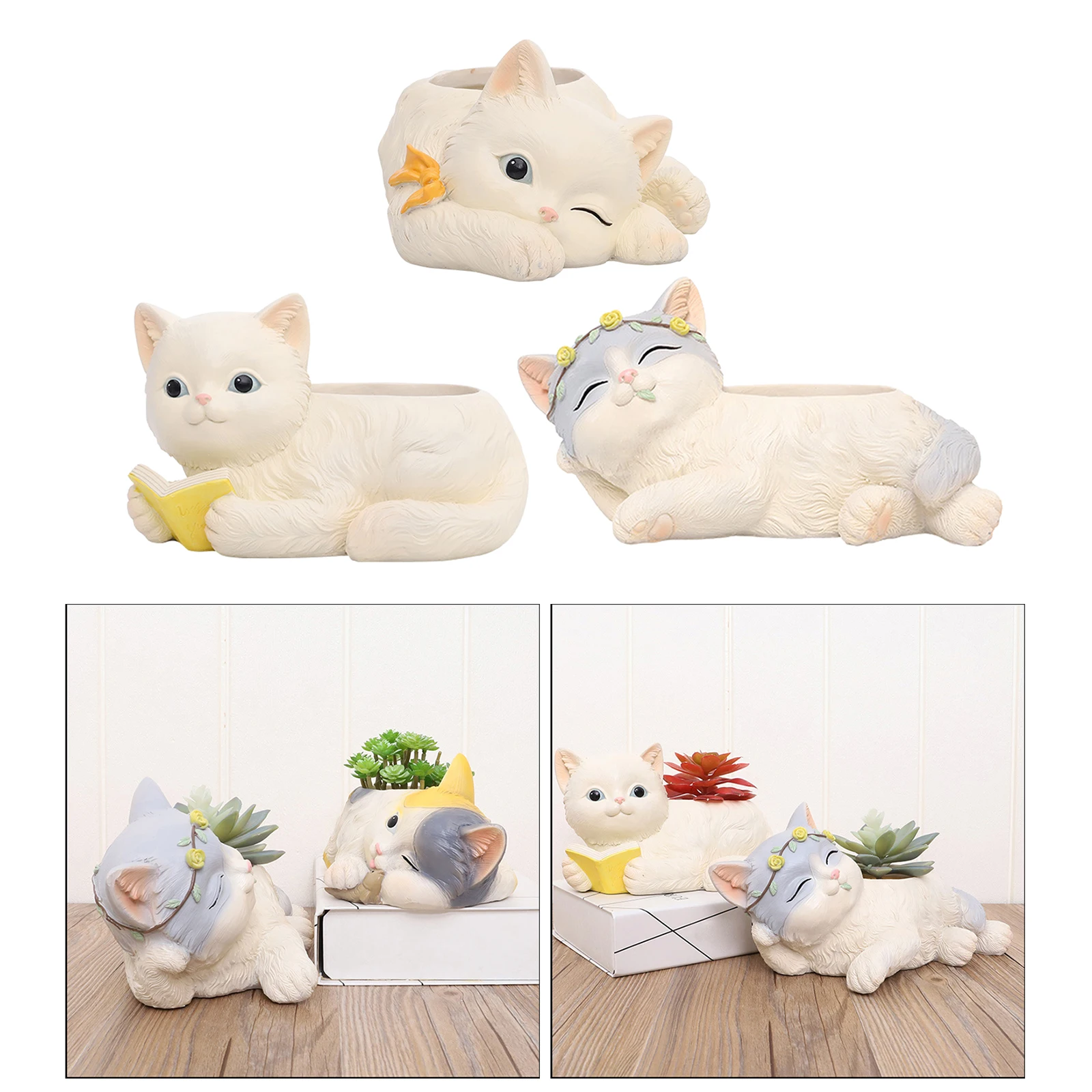 Цветочный горшок с милым котом из смолы милые садовые горшки плантатор для