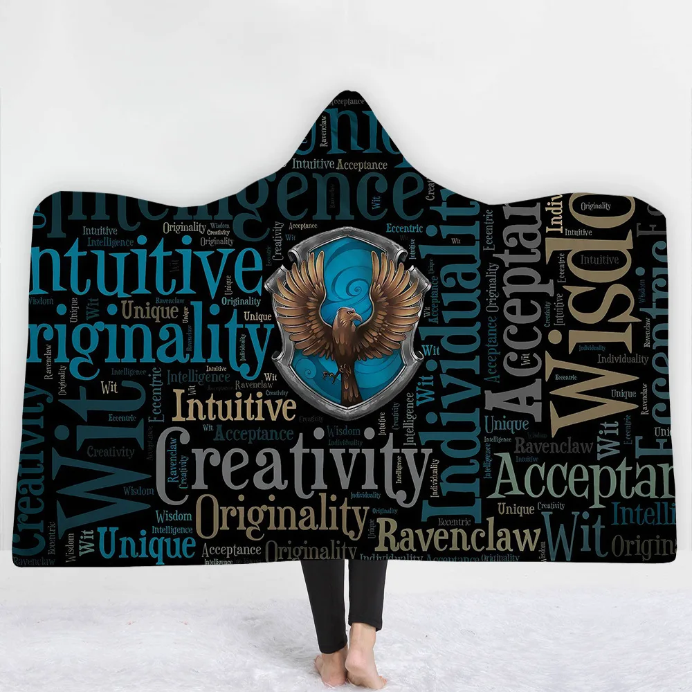 Одеяло с капюшоном 3D принтом мягкое пушистое аниме одеяло для взрослых шерпа