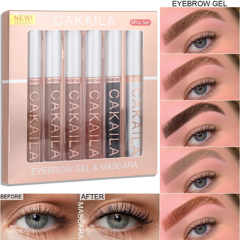 

5 Eyebrow Dye and 1 Mascara Set With Eyebrow Brush Thick Waterproof and Long Lasting Easy to Push Away MA
